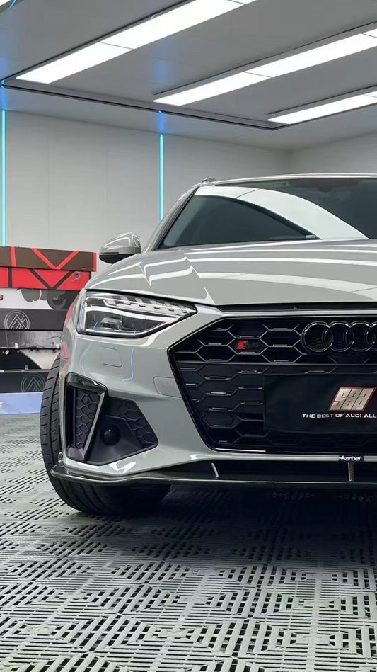 Audi S4 A4 S-line (with s-line bumper, does not fit base model) B9.5 2020-ON with Aftermarket Parts - Front Lip Pre-preg Carbon Fiber from Karbel Carbon