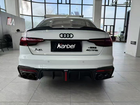 Audi S4 A4 B9 / B9.5 2017 2018 2019 2020 2021 2022 2023 2024 with Aftermarket Parts - Rear Spoiler Pre-preg Carbon Fiber from Karbel Carbon