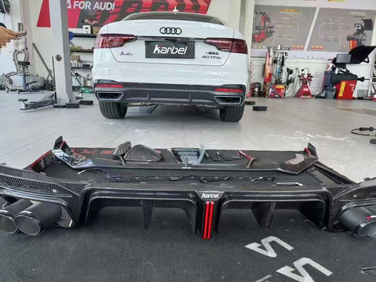 Audi S4 A4 B9 / B9.5 2017 2018 2019 2020 2021 2022 2023 2024 with Aftermarket Parts - Rear Spoiler Pre-preg Carbon Fiber from Karbel Carbon