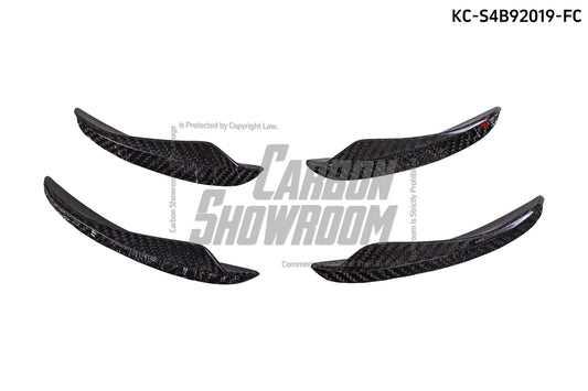 Audi S4 A4 S-line (with s-line bumper, does not fit base model) B9 2019 with Aftermarket Parts - Front Canards Pre-preg Carbon Fiber from Karbel Carbon