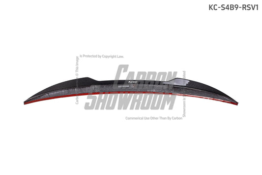 Audi S4 A4 B9 / B9.5 2017 2018 2019 2020 2021 2022 2023 2024 with Aftermarket Parts - Rear Spoiler Pre-preg Carbon Fiber from Karbel Carbon