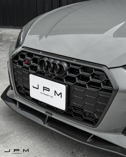 Audi S5 A5 (with s-line bumper, does not base model) B9.5 2020 2021 2022 2023 2024 with Aftermarket Parts - V2 Style Front Lip Pre-preg Carbon Fiber from Karbel Carbon