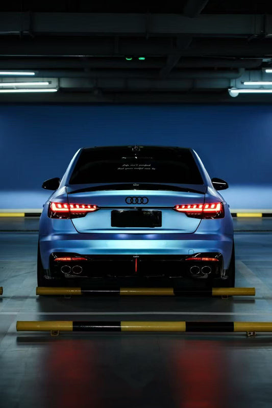 Audi S4 B9.5 2020-ON with Aftermarket Parts - Rear Diffuser & Canards V1 Style Pre-preg Carbon Fiber from Karbel Carbon
