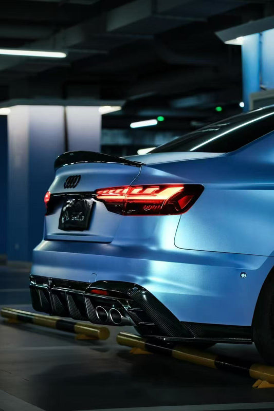 Audi S4 B9.5 2020-ON with Aftermarket Parts - Rear Diffuser & Canards V1 Style Pre-preg Carbon Fiber from Karbel Carbon