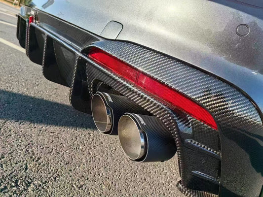 Audi S4 B9.5 2020-ON with Aftermarket Parts - Rear Diffuser & Canards V1 Style Pre-preg Carbon Fiber from Karbel Carbon