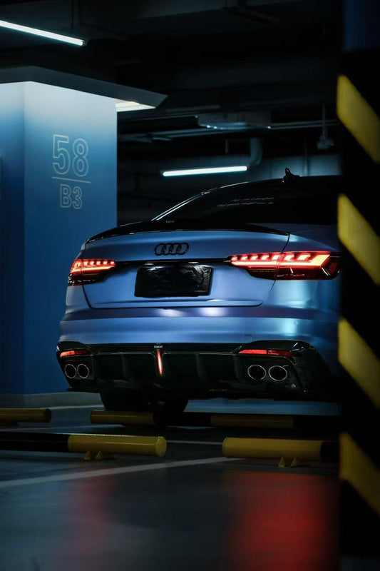 Audi S4 A4 B9 / B9.5 2017 2018 2019 2020 2021 2022 2023 2024 with Aftermarket Parts - Rear Spoiler Pre-preg Carbon Fiber from Karbel Carbon