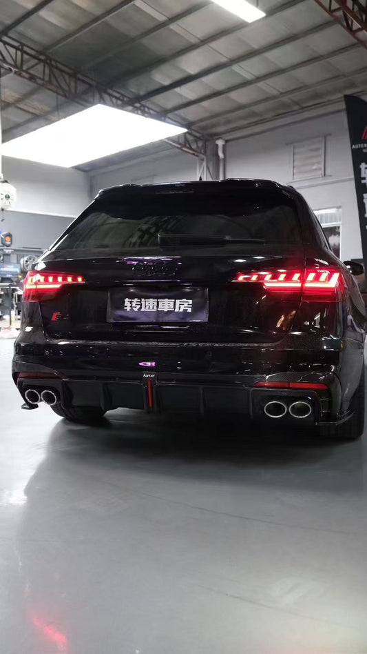 Audi RS4 B9 / B9.5 2018 2019 2020 2021 2022 2023 2024 with Aftermarket Parts - V1 Style Rear Roof Spoiler Pre-preg Carbon Fiber from Karbel Carbon