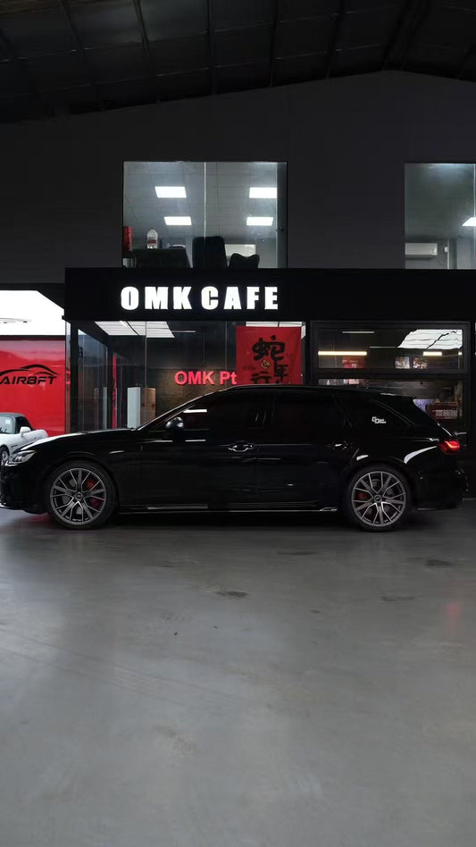Audi S4 A4 B9 / B9.5 2017-ON with Aftermarket Parts - Side Skirts & Upper Side Skirt Trim Pre-preg Carbon Fiber from Karbel Carbon