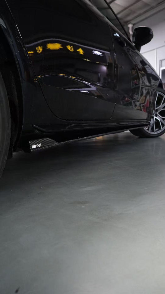 Audi S4 A4 B9 / B9.5 2017-ON with Aftermarket Parts - Side Skirts & Upper Side Skirt Trim Pre-preg Carbon Fiber from Karbel Carbon