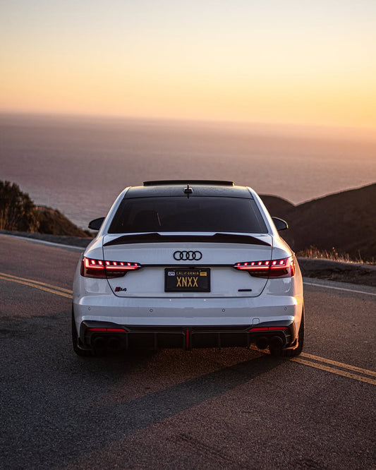 Audi S4 A4 B9 / B9.5 2017 2018 2019 2020 2021 2022 2023 2024 with Aftermarket Parts - Rear Spoiler Pre-preg Carbon Fiber from Karbel Carbon