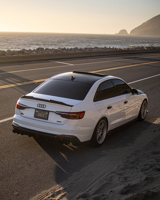 Audi S4 B9.5 2020-ON with Aftermarket Parts - Rear Diffuser & Canards V1 Style Pre-preg Carbon Fiber from Karbel Carbon