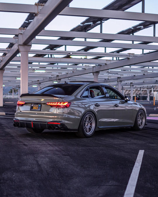 Audi S4 B9.5 2020-ON with Aftermarket Parts - Rear Diffuser & Canards V1 Style Pre-preg Carbon Fiber from Karbel Carbon