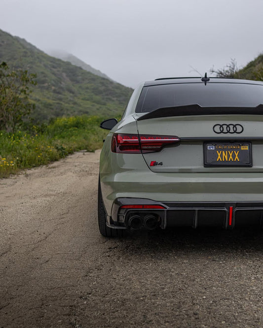 Audi S4 A4 B9 / B9.5 2017 2018 2019 2020 2021 2022 2023 2024 with Aftermarket Parts - Rear Spoiler Pre-preg Carbon Fiber from Karbel Carbon