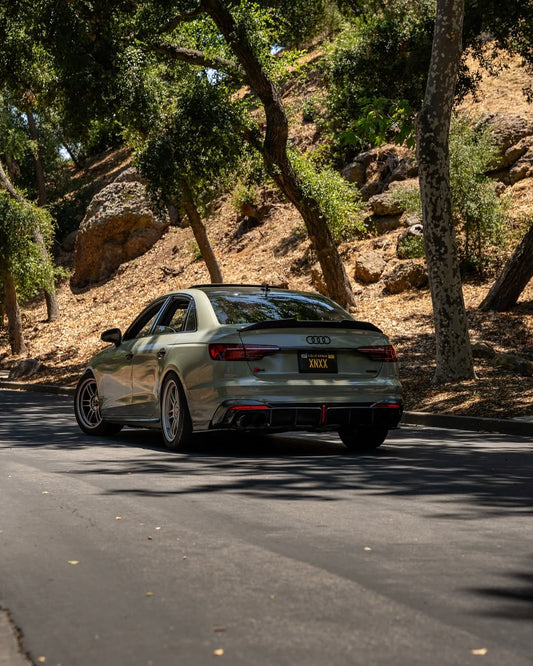 Audi S4 B9.5 2020-ON with Aftermarket Parts - Rear Diffuser & Canards V1 Style Pre-preg Carbon Fiber from Karbel Carbon