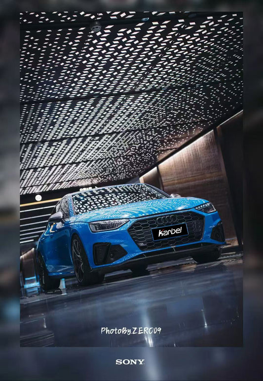 Audi S4 A4 S-line (with s-line bumper, does not fit base model) B9.5 2020-ON with Aftermarket Parts - Front Lip Pre-preg Carbon Fiber from Karbel Carbon
