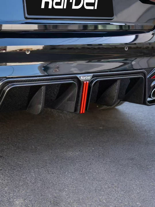 Audi S4 B9.5 2020 2021 2022 2023 2024 with Aftermarket Parts - V3 Rear Diffuser & Canards Pre-preg Carbon Fiber from Karbel Carbon