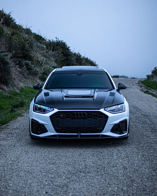 Audi S4 A4 S-line (with s-line bumper, does not fit base model) B9.5 2020-ON with Aftermarket Parts - Front Lip Pre-preg Carbon Fiber from Karbel Carbon