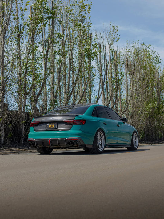 Audi S4 A4 B9 / B9.5 2017-ON with Aftermarket Parts - Side Skirts & Upper Side Skirt Trim Pre-preg Carbon Fiber from Karbel Carbon