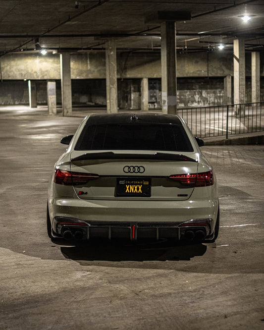 Audi S4 B9.5 2020-ON with Aftermarket Parts - Rear Diffuser & Canards V1 Style Pre-preg Carbon Fiber from Karbel Carbon