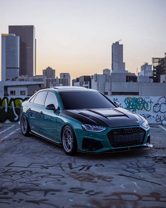 Audi S4 A4 S-line (with s-line bumper, does not fit base model) B9.5 2020-ON with Aftermarket Parts - Front Lip Pre-preg Carbon Fiber from Karbel Carbon