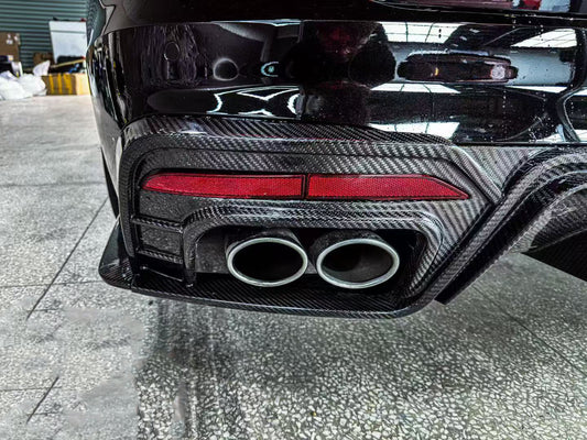 Audi S4 B9.5 2020 2021 2022 2023 2024 with Aftermarket Parts - V3 Rear Diffuser & Canards Pre-preg Carbon Fiber from Karbel Carbon