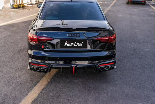 Audi S4 A4 B9 / B9.5 2017 2018 2019 2020 2021 2022 2023 2024 with Aftermarket Parts - Rear Spoiler Pre-preg Carbon Fiber from Karbel Carbon