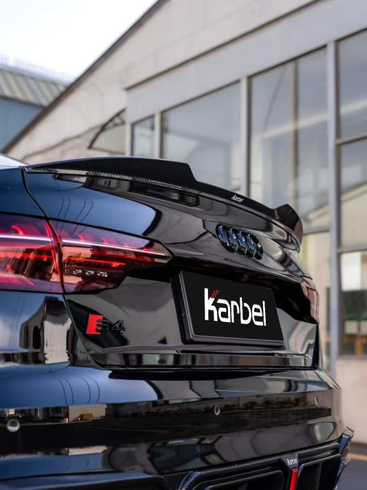 Audi S4 A4 B9 / B9.5 2017 2018 2019 2020 2021 2022 2023 2024 with Aftermarket Parts - Rear Spoiler Pre-preg Carbon Fiber from Karbel Carbon