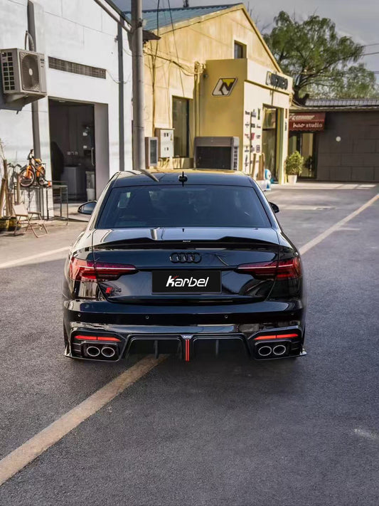 Audi S4 A4 B9 / B9.5 2017 2018 2019 2020 2021 2022 2023 2024 with Aftermarket Parts - Rear Spoiler Pre-preg Carbon Fiber from Karbel Carbon
