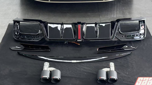 Audi S4 B9.5 2020 2021 2022 2023 2024 with Aftermarket Parts - V3 Rear Diffuser & Canards Pre-preg Carbon Fiber/FRP from Karbel Carbon