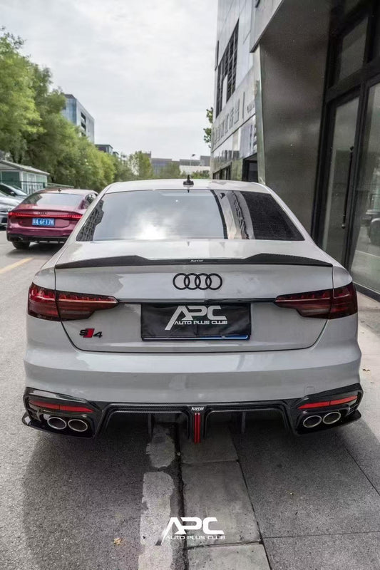 Audi S4 B9.5 2020 2021 2022 2023 2024 with Aftermarket Parts - V3 Rear Diffuser & Canards Pre-preg Carbon Fiber/FRP from Karbel Carbon