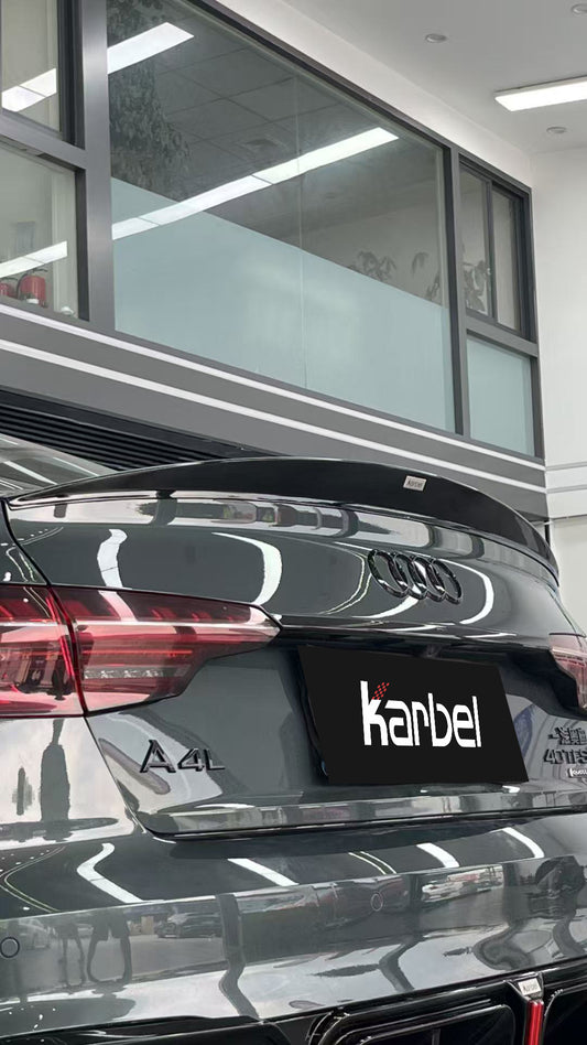 Audi S4 A4 B9 / B9.5 2017 2018 2019 2020 2021 2022 2023 2024 with Aftermarket Parts - Rear Spoiler Pre-preg Carbon Fiber/FRP from Karbel Carbon