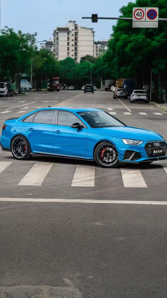 Audi S4 A4 B9 / B9.5 2017-ON with Aftermarket Parts - Side Skirts & Upper Side Skirt Trim Pre-preg Carbon Fiber from Karbel Carbon