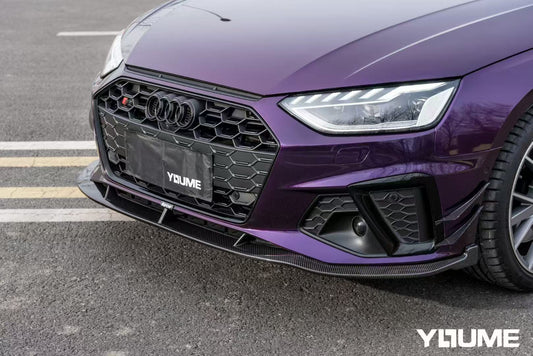 Audi S4 A4 S-line (with s-line bumper, does not fit base model) B9.5 2020-ON with Aftermarket Parts - Front Lip Pre-preg Carbon Fiber from Karbel Carbon