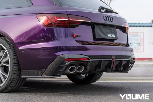 Audi S4 B9.5 2020-ON with Aftermarket Parts - Rear Diffuser & Canards V1 Style Pre-preg Carbon Fiber from Karbel Carbon