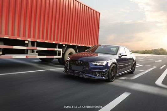 Audi S4 A4 B9 / B9.5 2017-ON with Aftermarket Parts - Side Skirts & Upper Side Skirt Trim Pre-preg Carbon Fiber from Karbel Carbon