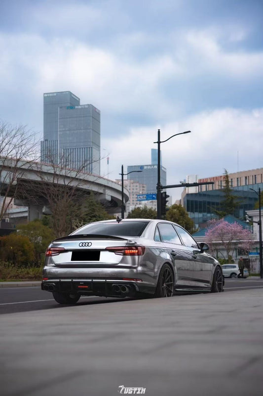 Audi S4 A4 B9 / B9.5 2017-ON with Aftermarket Parts - Side Skirts & Upper Side Skirt Trim Pre-preg Carbon Fiber from Karbel Carbon