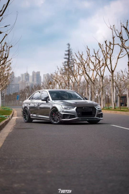 Audi S4 A4 B9 / B9.5 2017-ON with Aftermarket Parts - Side Skirts & Upper Side Skirt Trim Pre-preg Carbon Fiber from Karbel Carbon