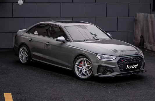 Audi S4 A4 B9 / B9.5 2017-ON with Aftermarket Parts - Side Skirts & Upper Side Skirt Trim Pre-preg Carbon Fiber from Karbel Carbon