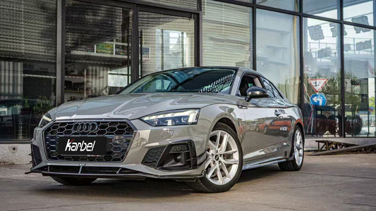 Audi S5 A5 (with S-bumper, does not base model) B9.5 2020 2021 2022 2023 2024 Early 2025 with Aftermarket Parts - V2 Style Front Lip Pre-preg Carbon Fiber from Karbel Carbon