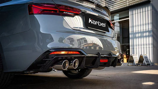 Audi S5 A5 (with S-bumper, does not base model) B9.5 2020 2021 2022 2023 2024 with Aftermarket Parts - Rear Diffuser Pre-preg Carbon Fiber from Karbel Carbon