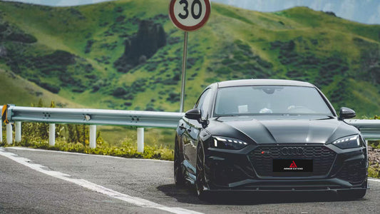 Audi RS5 B9.5 2020 2021 2022 2023 2024 2025with Aftermarket Parts - AE Style Front Lip Carbon Fiber from ArmorExtend