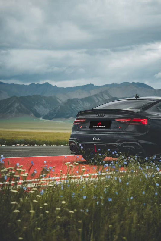 Audi RS5 B9.5 2020 2021 2022 2023 2024 Early 2025 with Aftermarket Parts - AE Style Rear Diffuser Carbon Fiber from ArmorExtend
