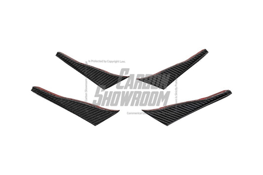 Audi S5 A5 (with s-line bumper, does not base model) B9.5 2020 2021 2022 2023 2024 With Aftermarket Parts - Compatible With OEM Upper Valences & Compatible With Karbel Upper Valences Style Front Canards Pre-preg Carbon Fiber from Karbel Carbon