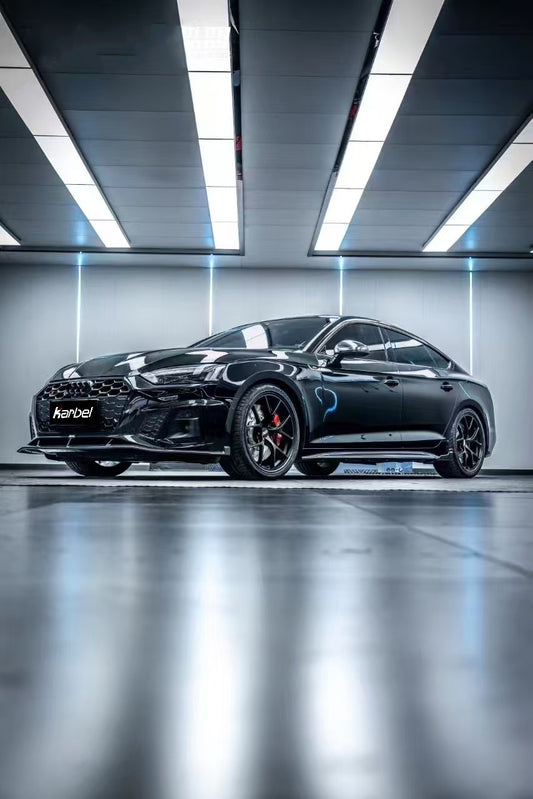 Audi S5 A5 B9.5 2020 2021 2022 2023 2024 Early 2025 With Aftermarket Parts - Side Skirts Extensions Dry Pre-preg Carbon Fiber from Karbel Carbon