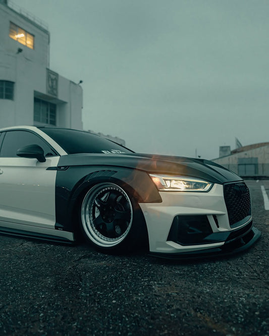 Audi S5 A5 B9 2017 2018 2019 with Aftermarket Parts - Front Fenders Pre-preg Carbon Fiber from Karbel Carbon