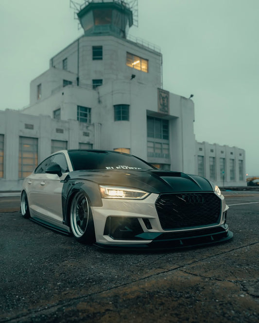 Audi S5 A5 B9 2017 2018 2019 with Aftermarket Parts - Front Fenders Pre-preg Carbon Fiber from Karbel Carbon