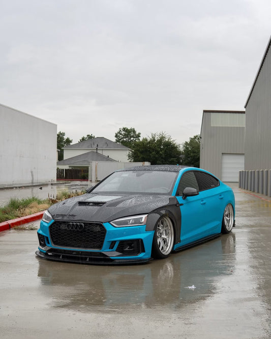 Audi S5 A5 B9 2017 2018 2019 with Aftermarket Parts - Front Fenders Pre-preg Carbon Fiber from Karbel Carbon
