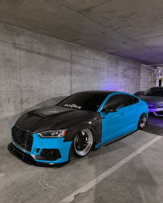 Audi S5 A5 B9 2017 2018 2019 with Aftermarket Parts - Front Fenders Pre-preg Carbon Fiber from Karbel Carbon