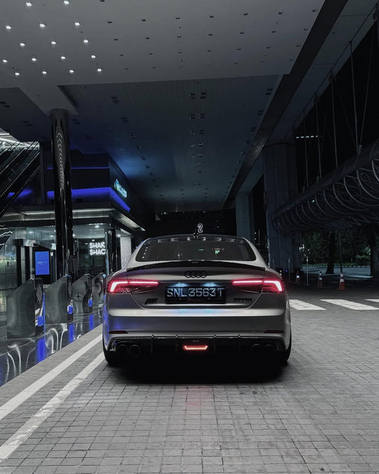 Audi S5 A5 (with s-line bumper, does not base model) B9 2017 2018 2019 with Aftermarket Parts - Rear Diffuser Pre-preg Carbon Fiber from Karbel Carbon