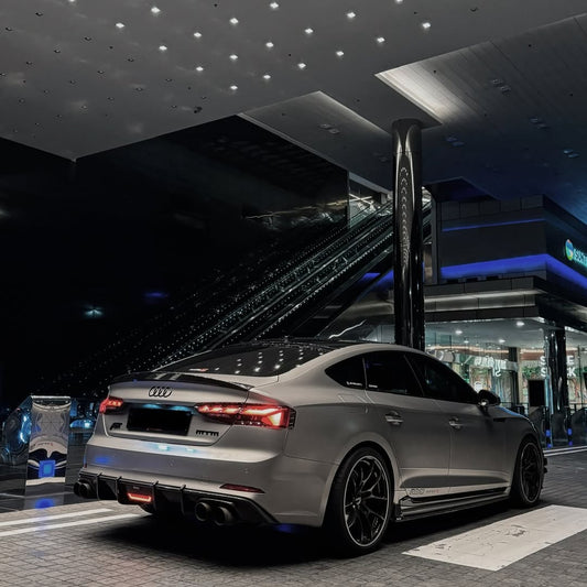 Audi S5 A5 (with s-line bumper, does not base model) B9 2017 2018 2019 with Aftermarket Parts - Rear Diffuser Pre-preg Carbon Fiber from Karbel Carbon
